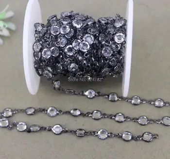 

5 Meter Round Shape Glass Beaded Chain,Wire Wrapped Beaded Chain for jewelry making