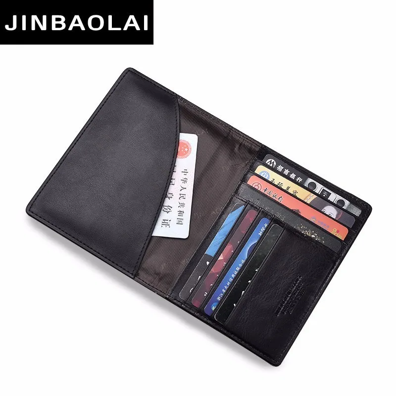 

Genuine Leather Passport Cover ID Business Card Holder Travel Credit Wallet For Men Purse Case Driving License Bag Thin Wallet