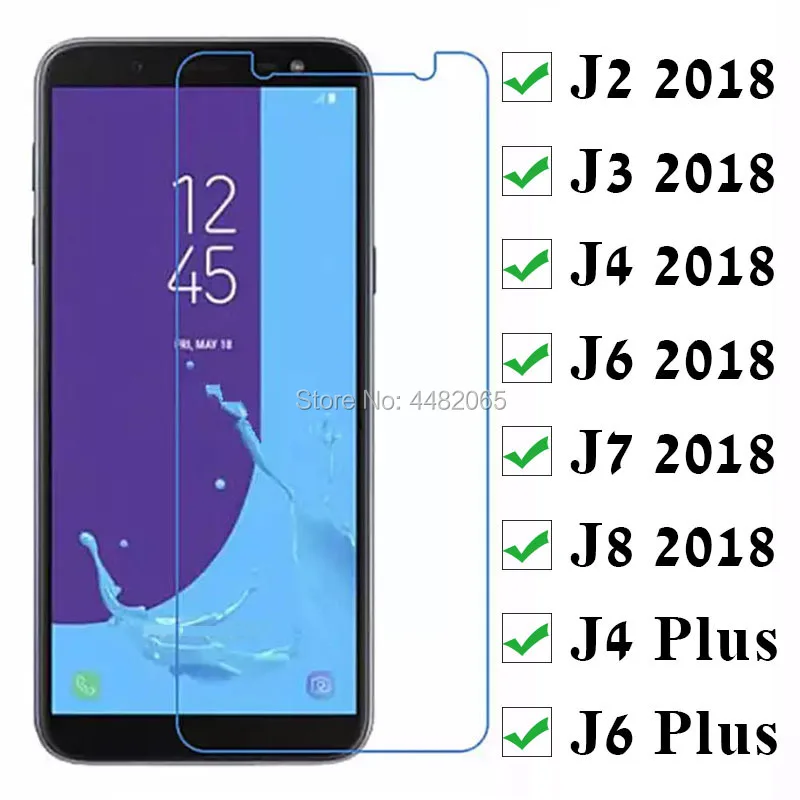 2 шт. защитное Стекло для samsung J2 J3 J4 J6 J7 J8 2018 плюс закалённое стекло на Galaxy J 3 4 6 7 8 J4plus