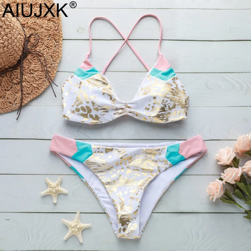 Женский купальник из 2 предметов AIUJXK пляжный комплект с бюстгальтером