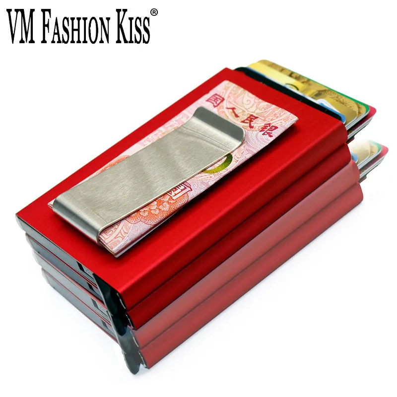 VM FASHION KISS RFID Блокировка двойная алюминиевая коробка для мужчин и женщин тонкий