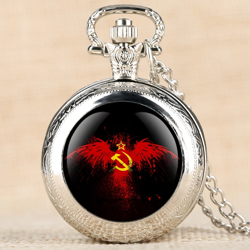 Винтажные эмблемы СССР советские значки серп молот карманные часы ретро Россия армия CCCP коммунизма ожерелье часы цепь для мужчин и женщин