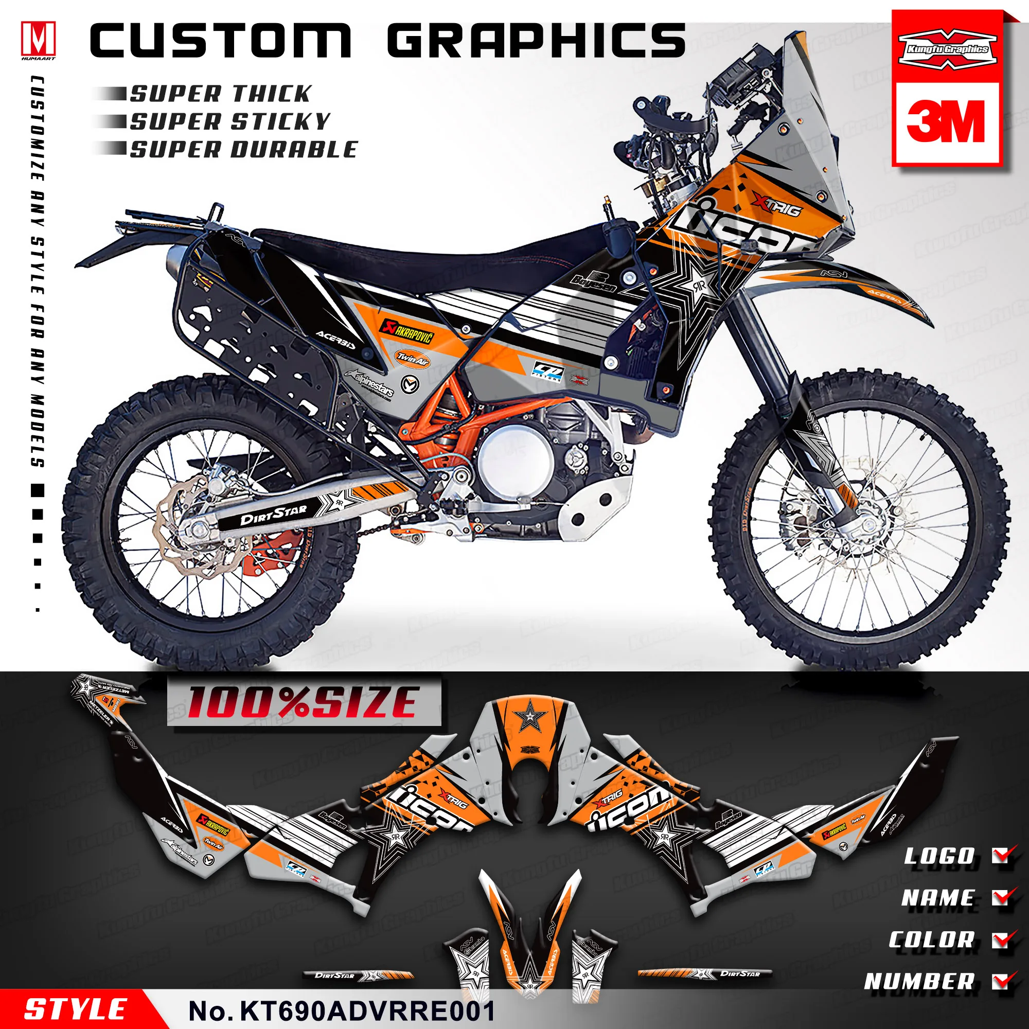 Kungfu Graphics Custom Decals Enduro 