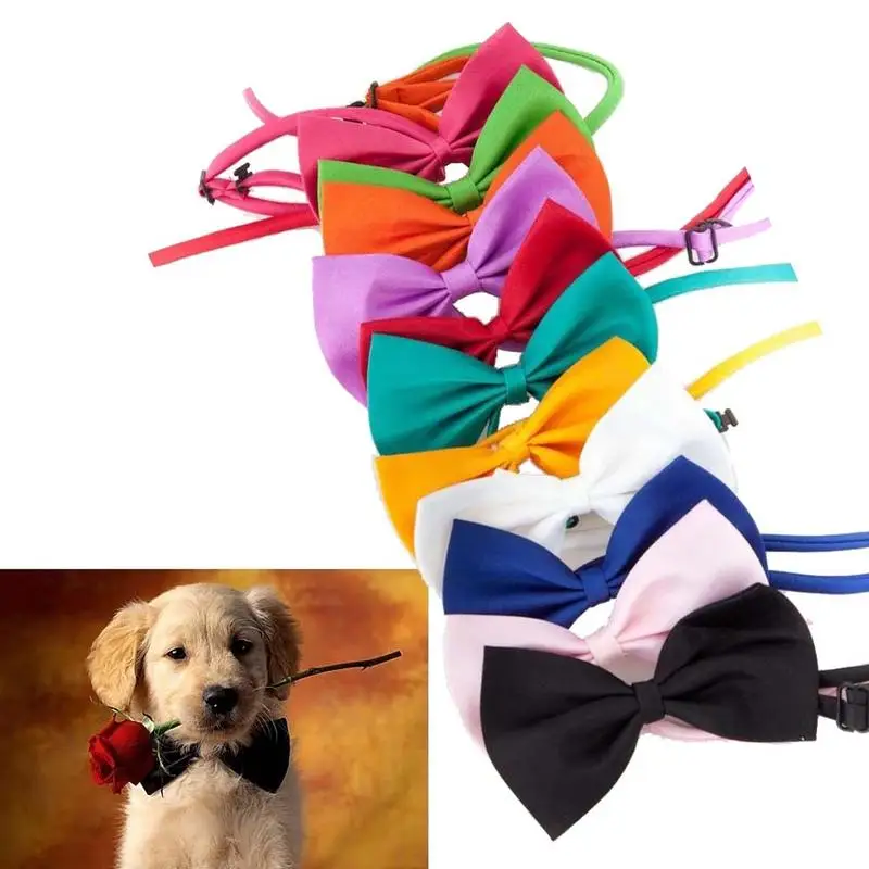 

Fashion Cute Pet Bow Tie Cat Dog Collar Necktie Necklace Collar Puppy Bright Colour Pet Bowtie Lot Puppy Dog Neck Accessories