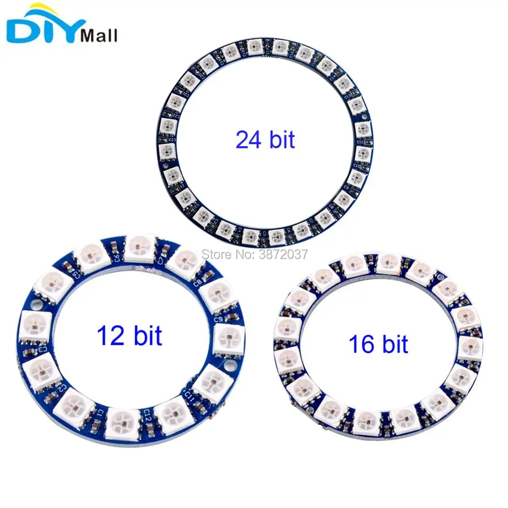 

12bit 16bit 24bit WS2812 5050 RGB Ring Integrated Driver Module for Arduino