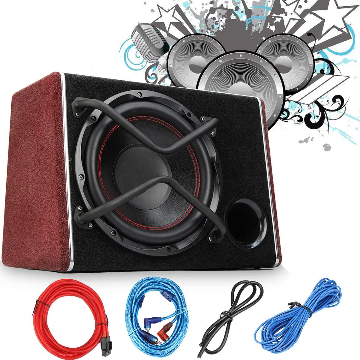 1200W Active Car Subwoofer Speaker Vehicle Universal High Power