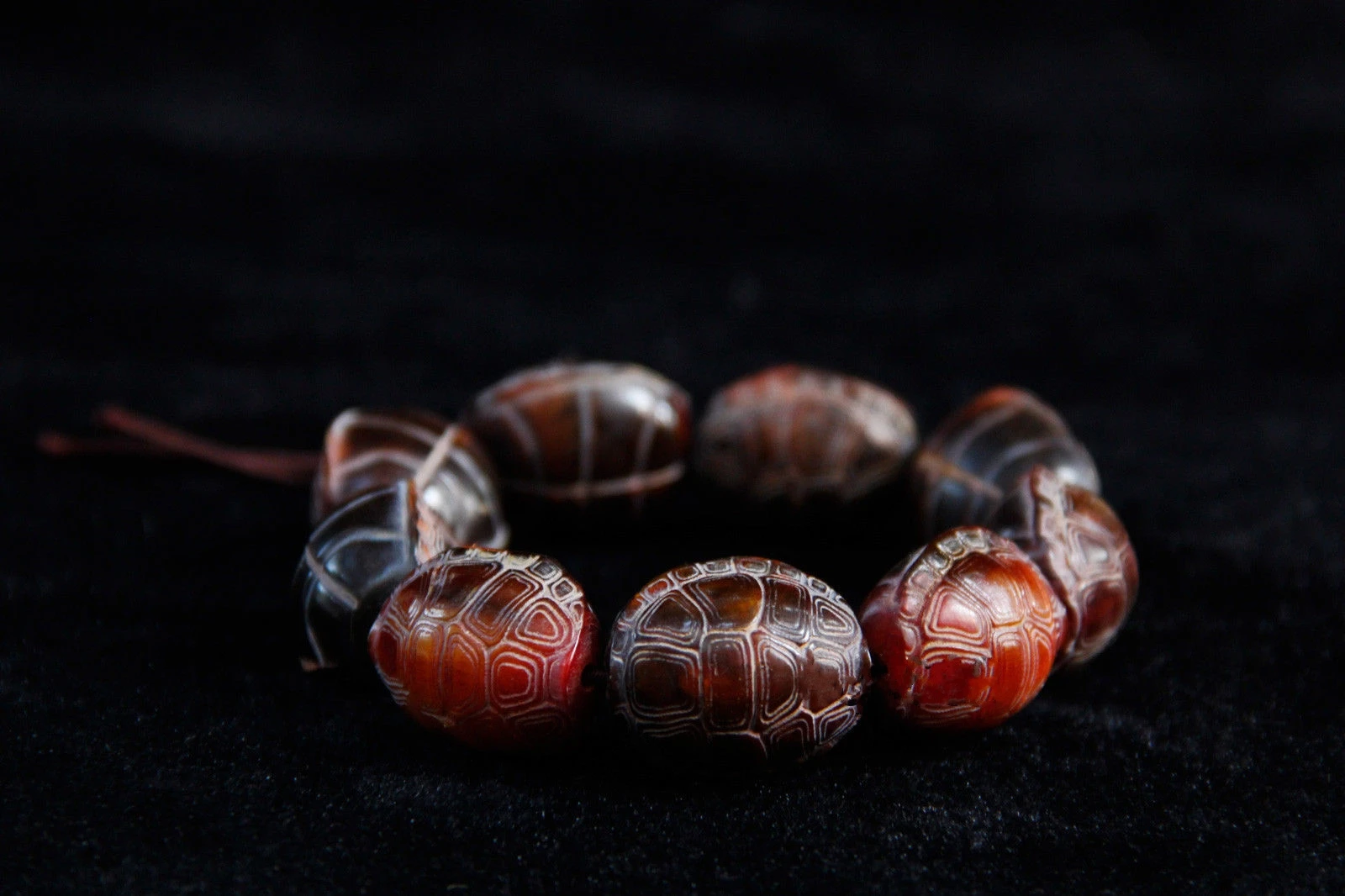 

Chinese Old Antique Ox Horn Carved Tortoise Turtle Bead Bracelet