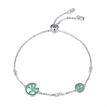 

New Arrival 925 Sterling Silver Jumping Frog Green CZ Zircon Women Bracelets for Women Sterling Silver Jewelry BSB006