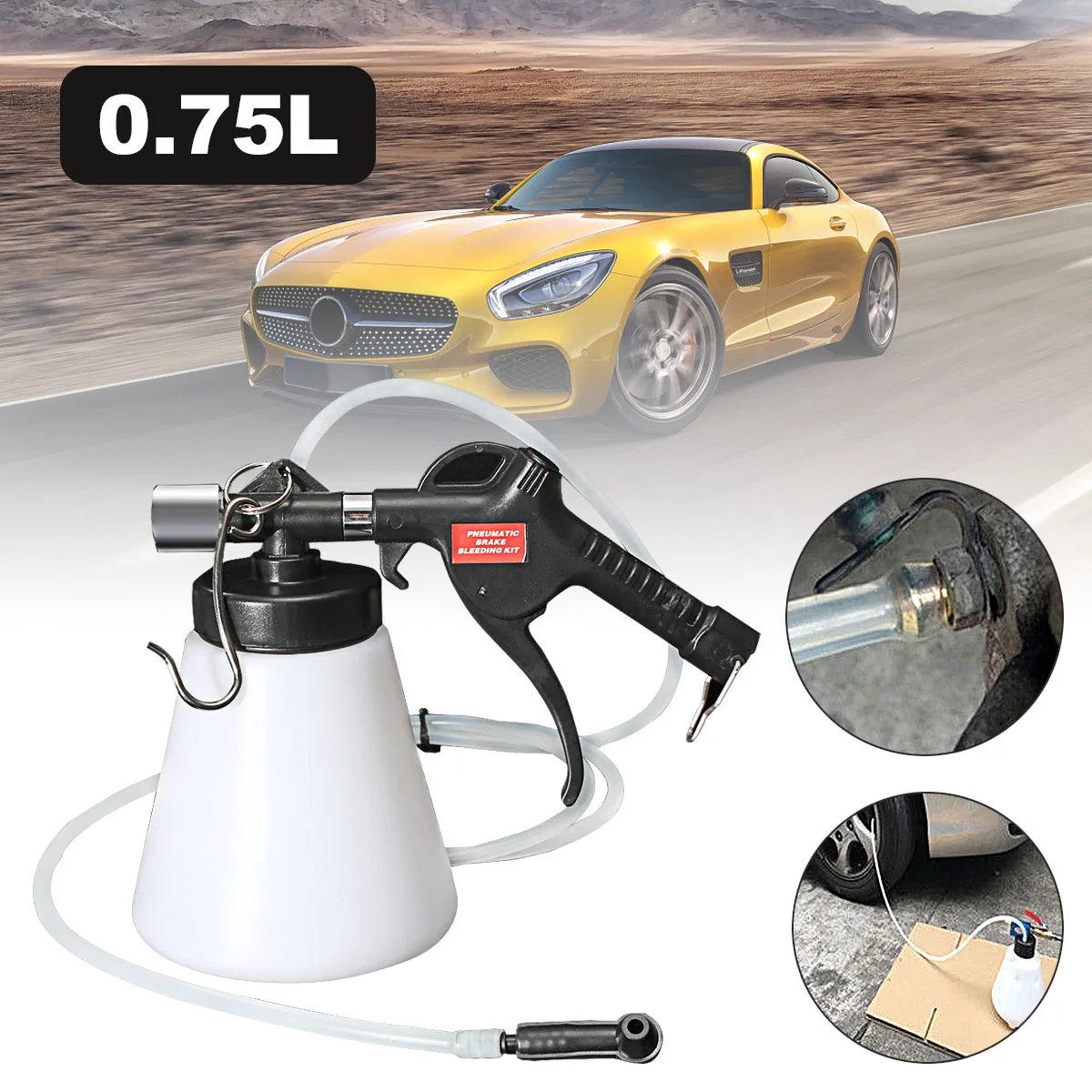 

0.75L Pneumatic Brake Clutch Bleeding Bleeder Tool Kit Vacuum Type Oiler Tube