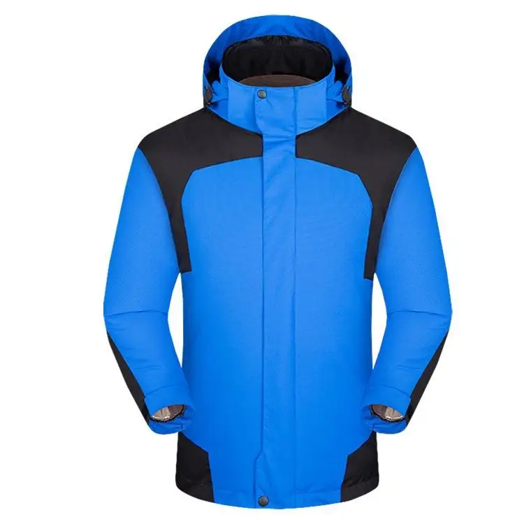 

2 in 1 Men's Windbreaker Waterproof Hiking Mountain Jackets Warm Fleece Outdoor Winter Wind Coats For Trekking Camping Skiing