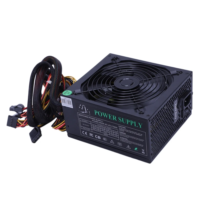 200 260 В Макс 650 Вт блок питания Psu Pfc 14 см бесшумный вентилятор 24Pin 12В ПК компьютер Sata