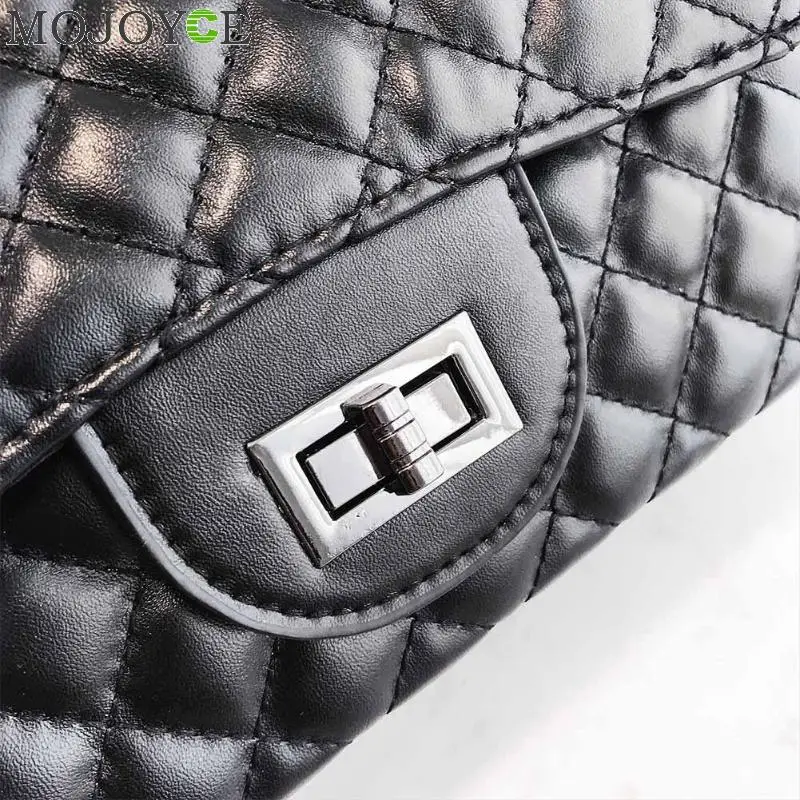 2018 Black Women Shoulder Bags Female Party Crossbody Chain Bag Plaid Handbag Quilted Sac A Main Femme Women Leather Handbags