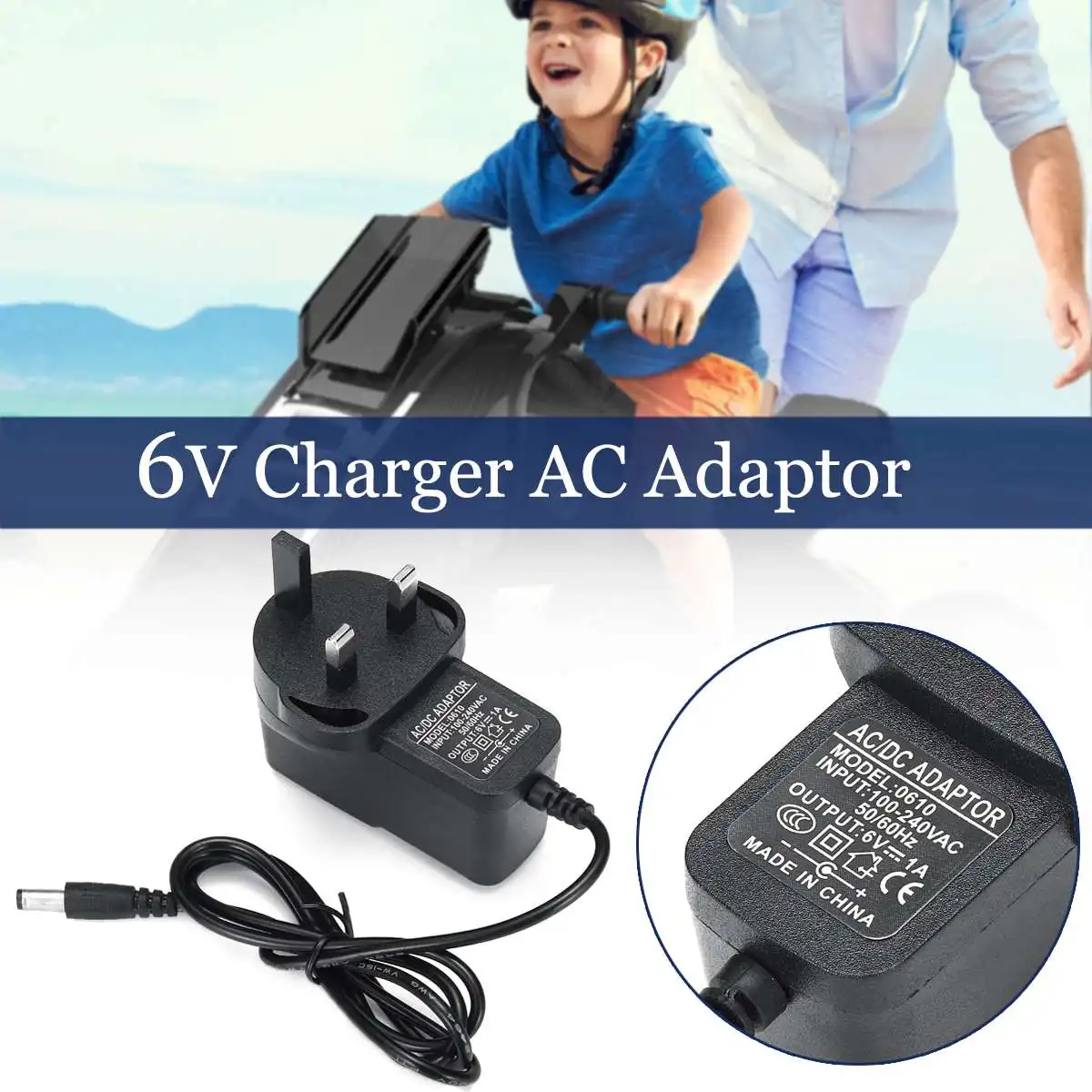 

UK 6V Wall AC Adapter Charger Power Supply For Kid TRAX ATV Quad Ride On Car IN9 with Charger Cable