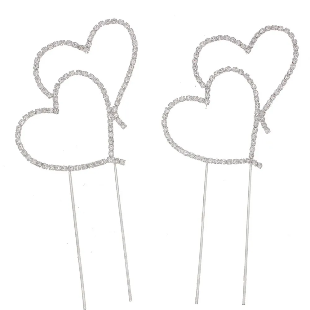 Rhinestone Crystal Double Heart Birthday Party Decorations Kids