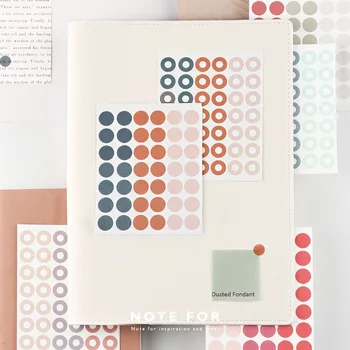 

SIXONE 3 Sheets Hand Account Decoration Sticker Solid Color And Paper Basics Source Material Circle Point Concise stationery