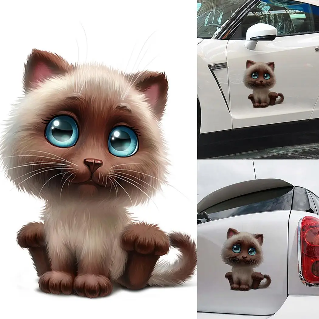 

New PVC Cute Cartoon Small Cat Pattern Film Body As the picture shown Stickers Car Vehicle application Body Paste