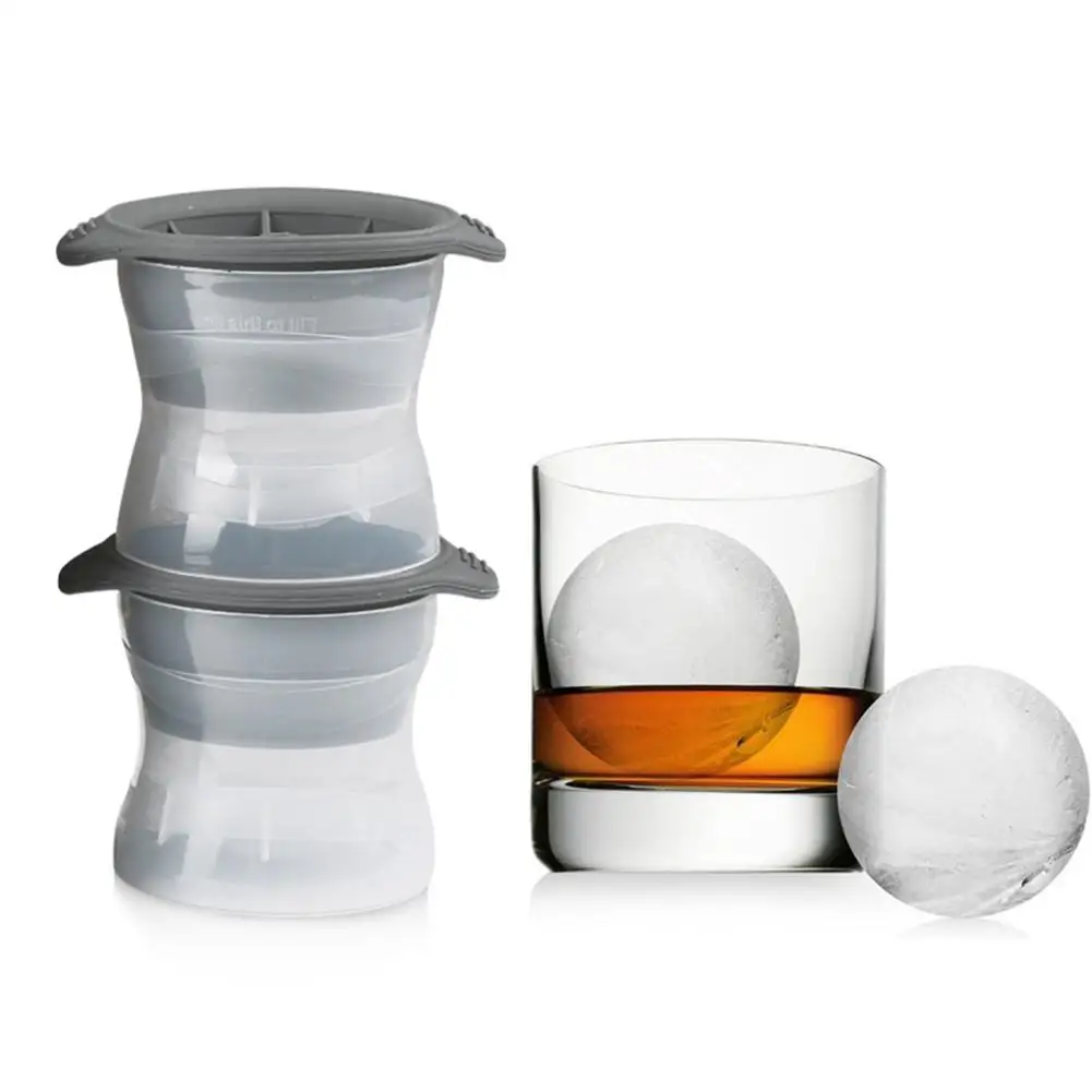 

2Pcs Leak Free Tight Seal Silicone Drinks Ice Sphere Ball Mold Maker Utensil Set New