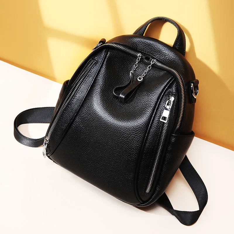 

Multifunction Genuine Leather Women Backpack Daypack Rucksack Mochilas Mujer Soft Back Pack Both Double Zipper Travelling Bag
