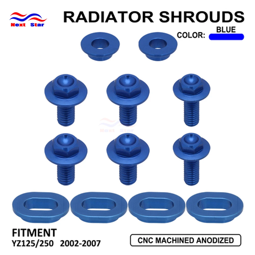 Motorcycle Aluminum Blue Screw Rear Front Fender Radiation Shround Seat For Yamaha YZ YZ125 125 YZ250 250 2002 03 04 05 06 2007