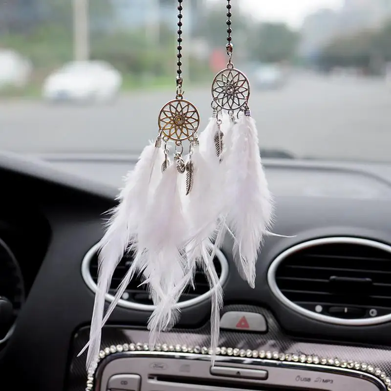 

Feather Decoration Heptagram Dreamcatcher Car Pendant Home Decor Dream Catcher Wind Chimes Auto Rearview Mirror Hanging Ornament