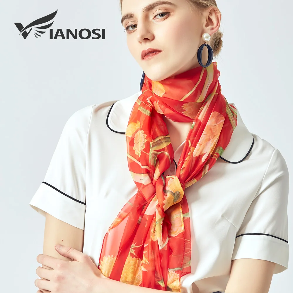 

[VIANOSI] Women's Scarves fashion print silk scarf for ladies large size beach stoles luxury hijabs brand shawl