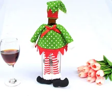 1 шт. милые Креативные Модные полосы бутылки вина крышка шляпа ткань бутылки вина принадлежности для рождественского декора
