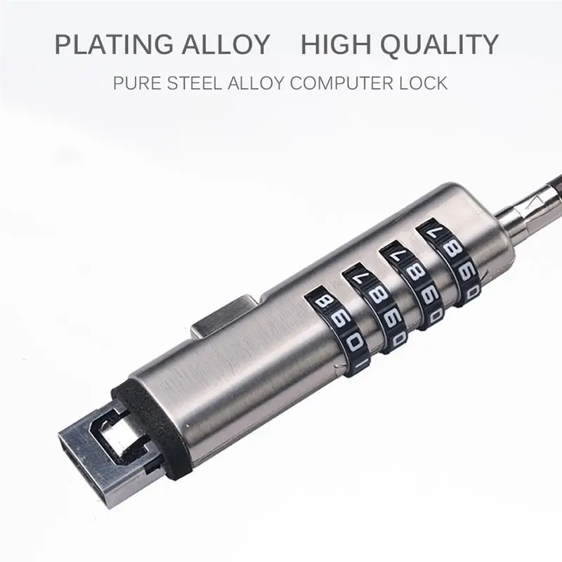 

Anti-Theft Office Laptop PC Computer Desk Key Security Lock Chain Cable Lock 4 Digital Computer Thumb Roll Lock