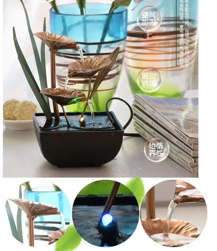 Creative Indoor Water Fountains Feng Shui Resin Crafts Gifts Indoor Fountain Fontaine Interieur Desktop Home Decor Accessories - 