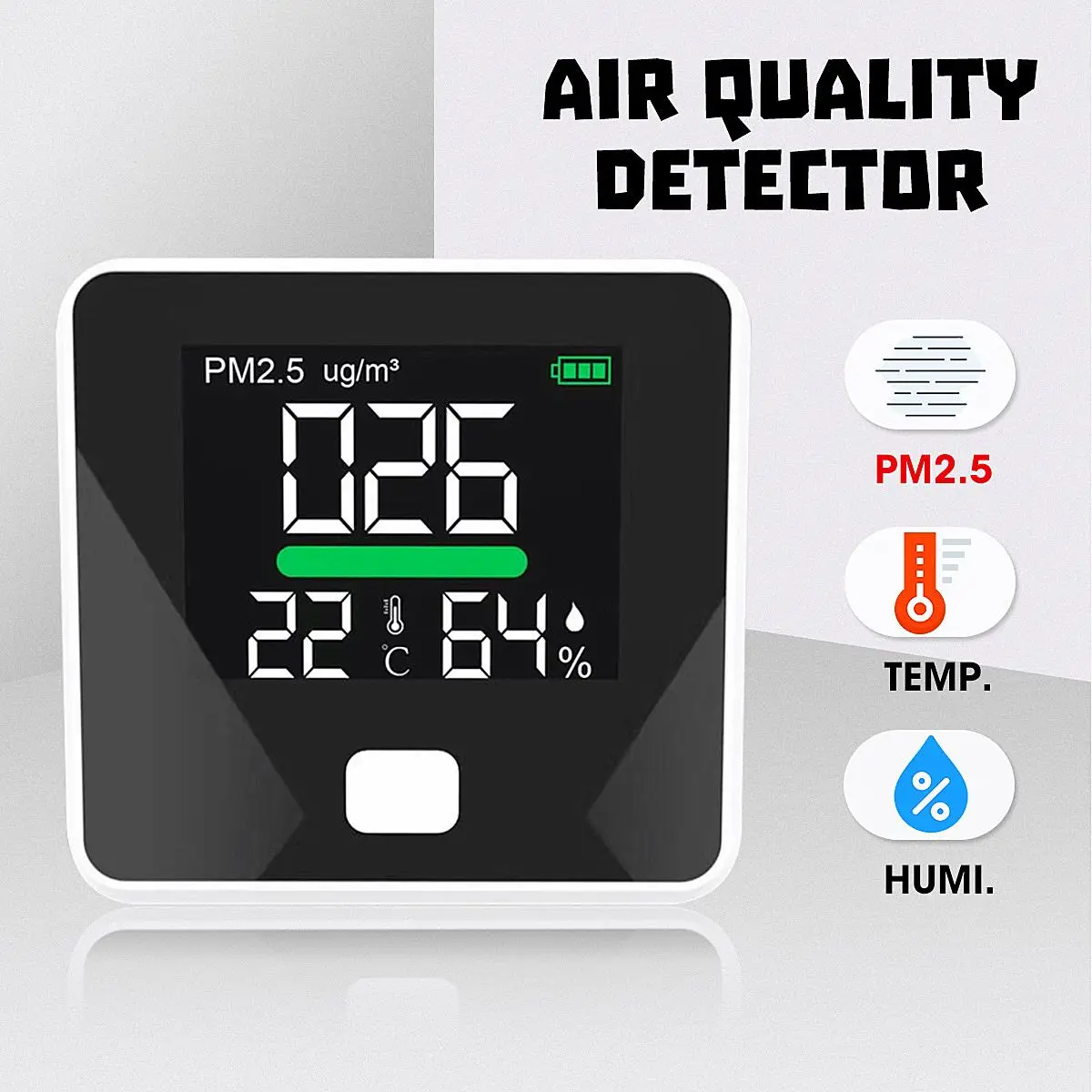 

New 3-IN-1 Air Quality Monitor Laser PM2.5 Detector PM10 PM1.0 LED Display Humidity Temperature Meter Gas Tester Diagnostic tool