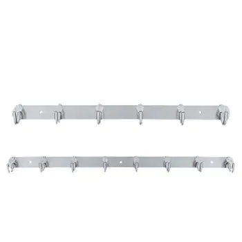 

Creative 6 Pegs Door Back Hook Stainless Steel Hooks Wall Clothes Coat Hanger Rustproof Towel Rack for Kitchen Bathroom