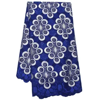 

Latest African swiss voile lace high quality cotton lace fabric with stones new design wine red blue yellow white dress fabrics