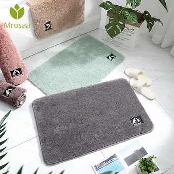 

Mrosaa Water Absorption Rug Bathroom Carpets Soft Solid Cake Velvet Bath Mat Home Kitchen Floor Mat Non Slip Toilet Doormat