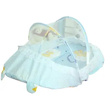 

Baby Travel Bed Portable Folding Baby Crib With Mosquito Net And Pillow Newborn Summer Multi-functional Foldable Crib