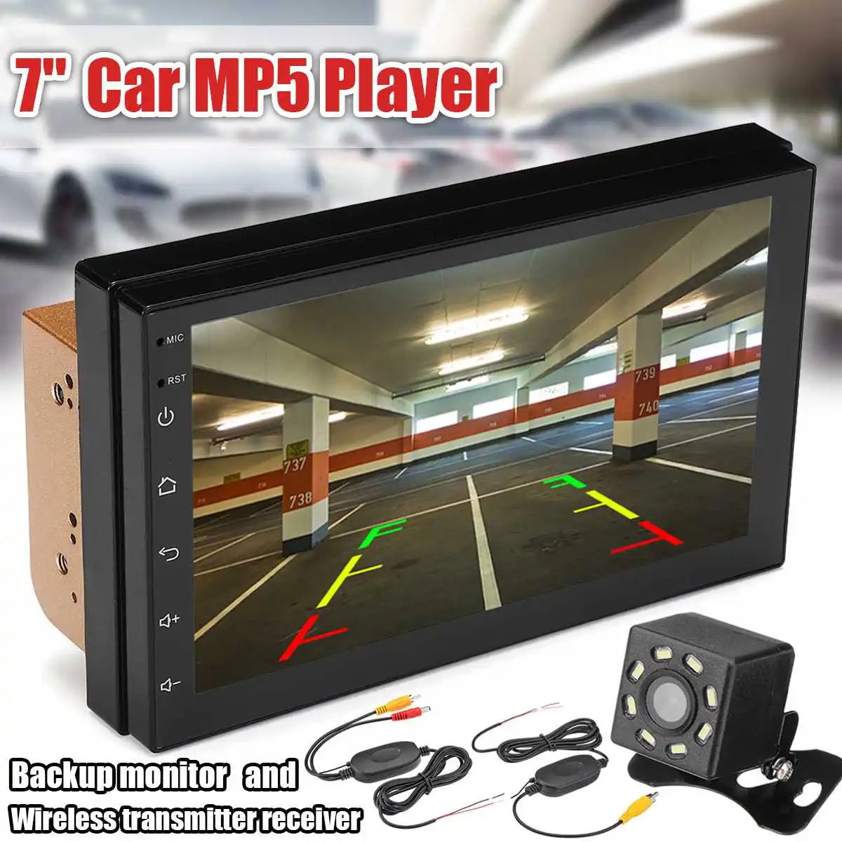 

7 inch 2DIN bluetooth WIFI Car Android Radio Stereo FM MP5 Multimedia Player GPS Navigation Wireless Receiver Rearview Camera
