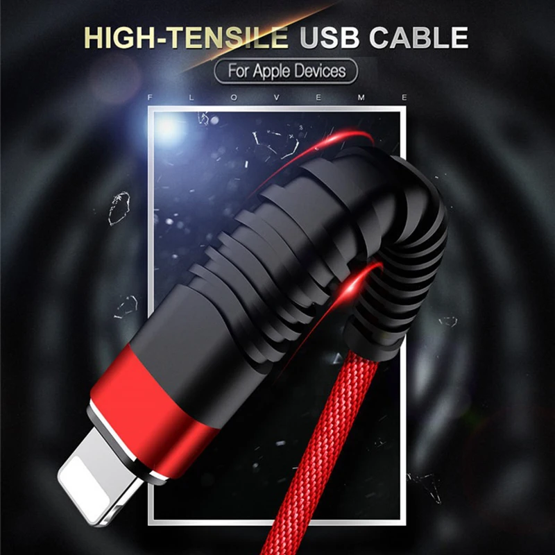 النسيج كابل يو اس بي ل فون xs ماكس شاحن USB كابل بيانات ل فون Xs ماكس Xr X 8 6 s 2A USB كابل شحن الهاتف سلك مهايئ