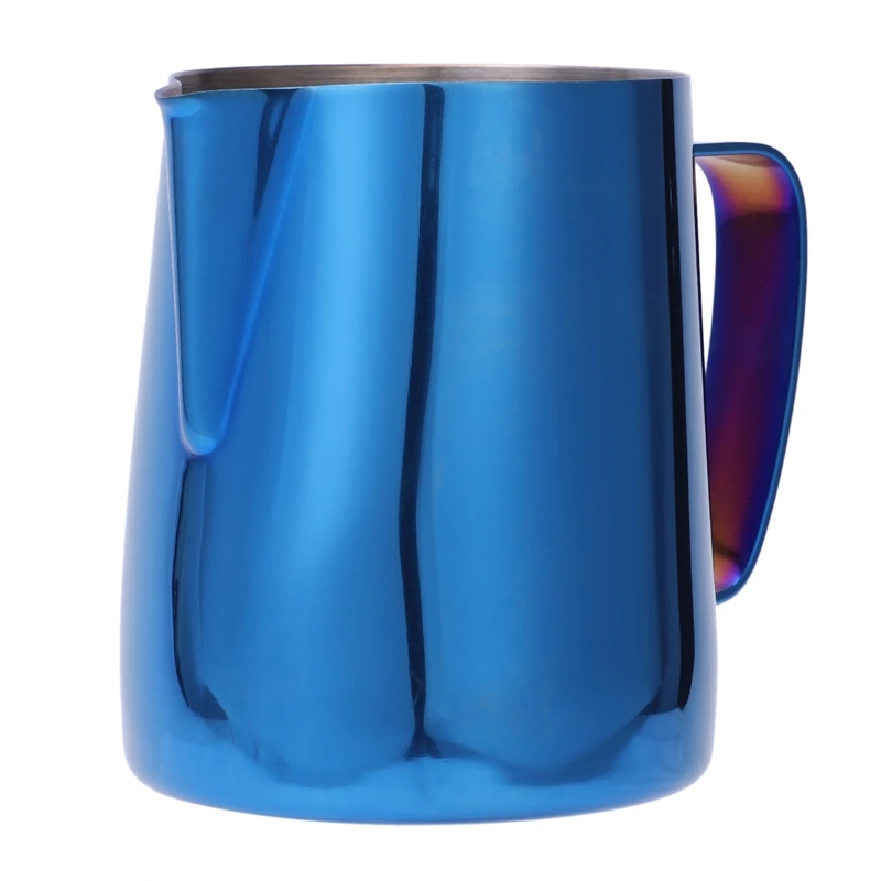 Stainless Steel Titanium Blue Frothing Jug Espresso Coffee Pitcher Steam & Froth Milk For Lattes & Cappuccinos