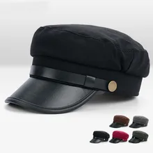 Прямая, Мужская хлопковая шапка Кепка, мужская, ПУ, плоская, армейская шапка, женская, модная, темно-синяя кепка, для папы, повседневная, облегающая бейсболка s