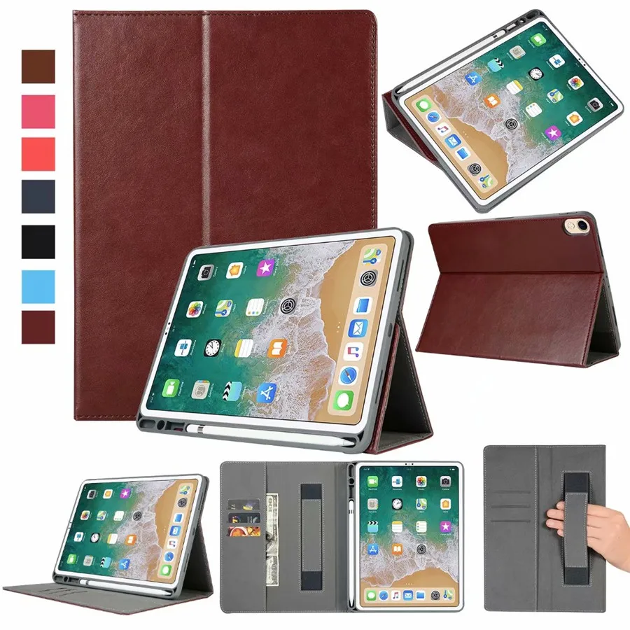 

Case For New iPad Pro 11" (2018) Smart Cover Funda Tablet A1980 Pencil Holder case For iPad Pro 11 inch Hand Holder Stand Shell
