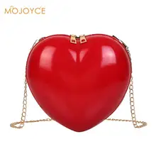 Повседневная однотонная женская сумка через плечо в форме сердца для девочек, романтичная женская сумка через плечо с цепочкой, сумки через плечо
