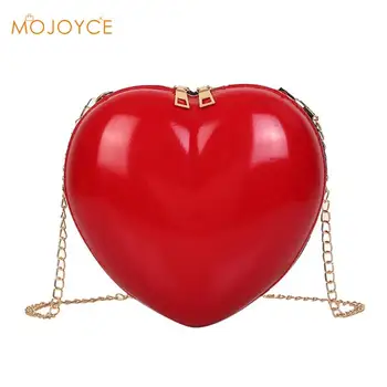 

Casual Solid Color Girls Love Heart Shaped Crossbody Handbag Women Romantice Love Shoulder Chain Messenger Crossbody Handbags