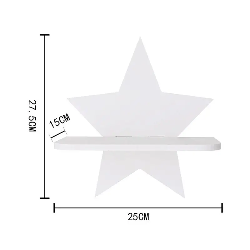 1 шт., настенная полка в форме звезды, пентаграмма, деревянный дисплей, органайзер для хранения, полка для детской комнаты, гостиной, спальни
