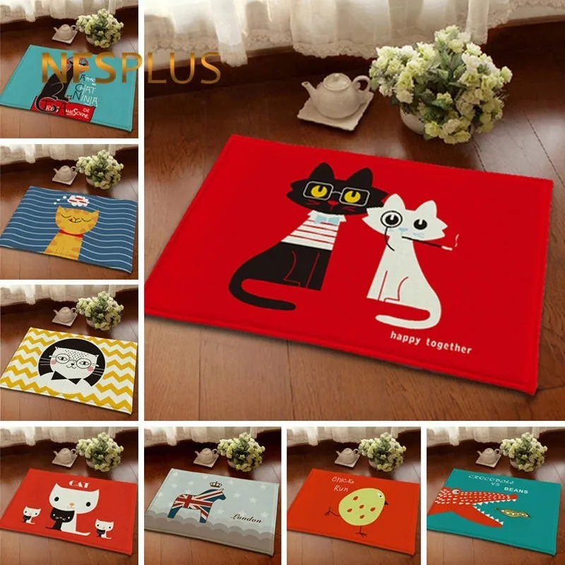 

Flannel Fabric Floor Mat Carpet Cartoon Designs Suede PVC Dots Anti-Slip Area Rugs Pet Mats Decorative Door Mat Entrance Doormat