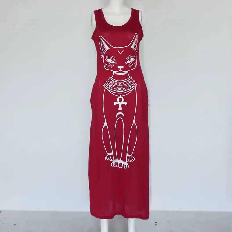 

2019 Summer Women Dress Printed Clothes Female Bodycon Women's Clothing Casual Bottom Dresses Floor-length Vestidos De Verano