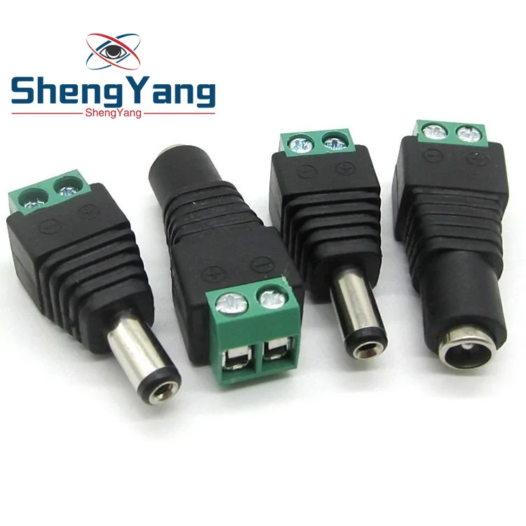 

1pack 5.5MM x 2.1MM / 2.5MM Female Male DC Power Plug Adapter for 5050 3528 5060 Single Color LED Strip and CCTV Cameras