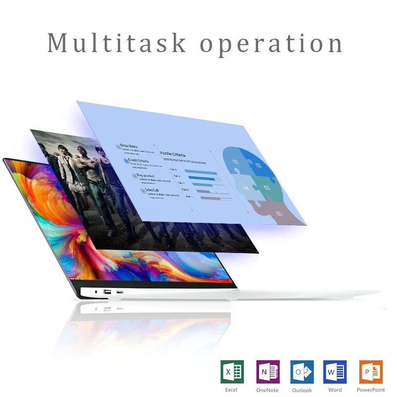 feed me 15.6 inch Laptops Intel Z8350 Quad Core 4GB RAM 64GB ROM 1920X1080 LapBook Windows 10 2MP Camera for Office Gaming