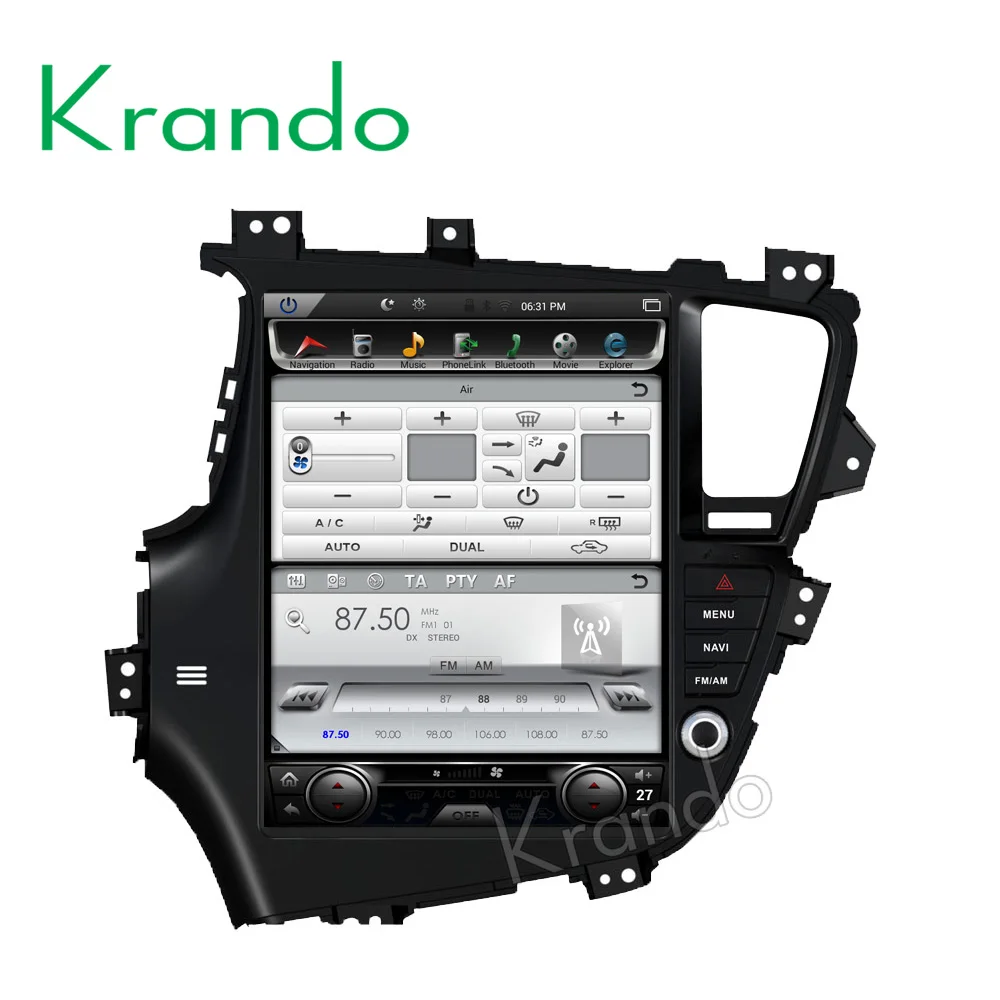 Excellent Krando Android 7.1 10.4" Tesla Vertical screen car multinedia radio player gps for Kia K5 navigation playstore 5