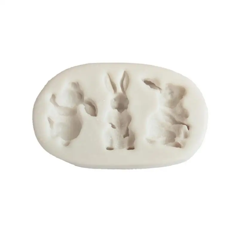 Милый кролик форма Реалистичная Жидкая силиконовая форма торт с мастикой «сделай сам» мягкая глина инструмент для моделирования случайный Цвет Пасхальный День торт кролик