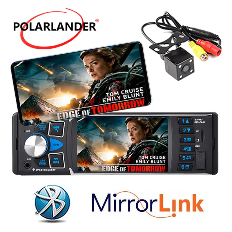 

Mirror Link 4" 1 Din 12V Car Radio Audio Sterero Auto Audio MP3 MP5 Player USB AUX FM Radio Station Bluetooth Rearview Camera