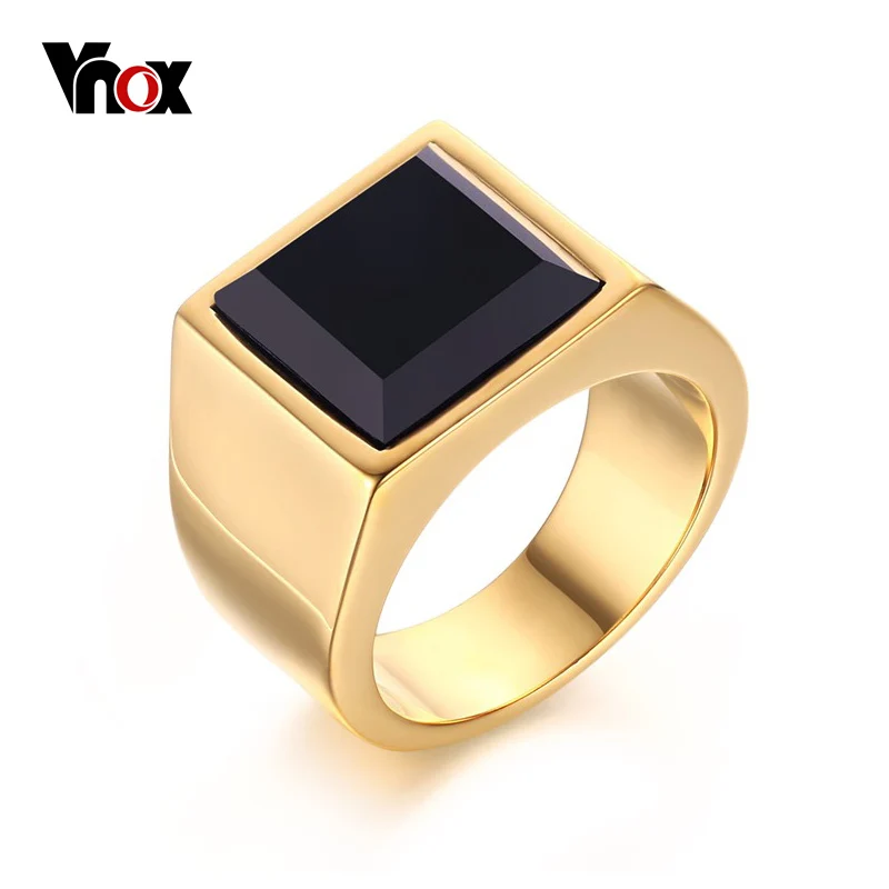 

Vnox Black Stone Wedding Bands Rings for Men Jewelry Stainless Steel Metal