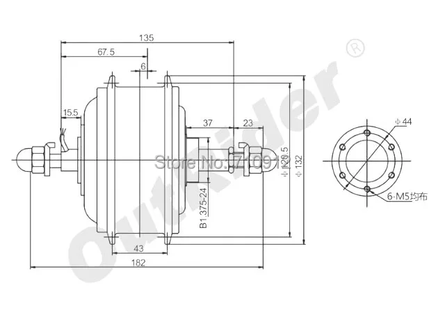 

NoShipping24V250wRear Expansile -Brake 7- speed 154mm Hall/no hall Ebike Kit Hub Motor300rpmOR01B5